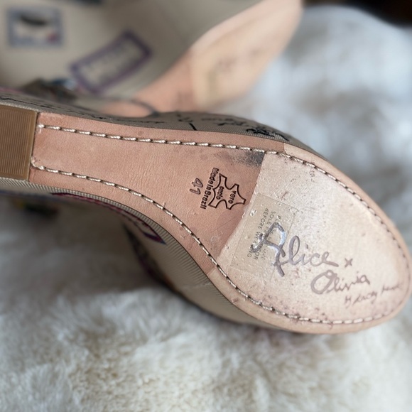 SOLD Alice & Olivia wedges unique sandals ankle strap shoes - Picture 11 of 14